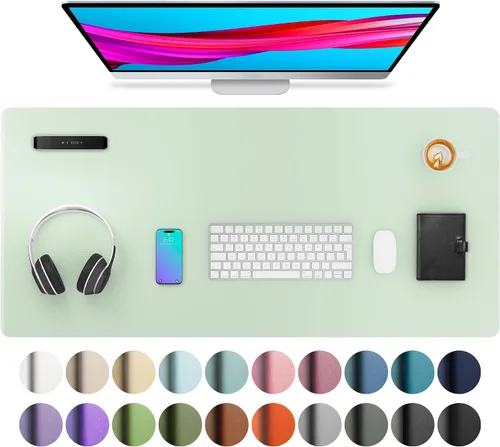 Miniatura 140 de Aothia - Protector de escritorio de cuero sintético, base para mouse, superficie antideslizante e impermeable para escribir y para laptop