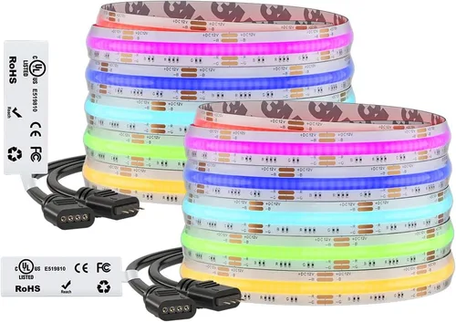 Miniatura 22 de BTF-LIGHTING FCOB COB - Tira de luz LED RGB con certificación UL, 810 LEDs/m de alta densidad flexible que cambia de color, DC12V 9.8 pies y 0.394