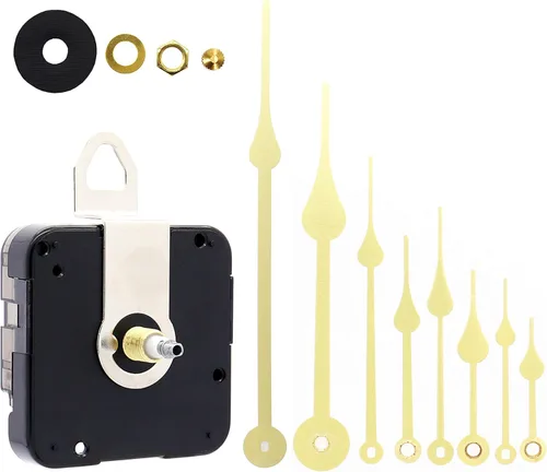 Miniatura 13 de Repuesto de reloj de cuarzo de pared para manualidades, incluye las agujas, 12888, con pilas, piezas de repuesto Negro