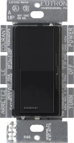 Miniatura 12 de Lutron DVSCELV-300P-BI Diva - Regulador electrónico de bajo voltaje de 300 vatios de un solo polo, galleta