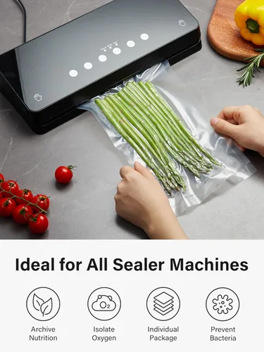 Miniatura 3 de Kootek Bolsas selladoras al vacío de 8 x 150 pies para alimentos con dispensador de cortador, bolsas de sellado al vacío de grado comercial, sin
