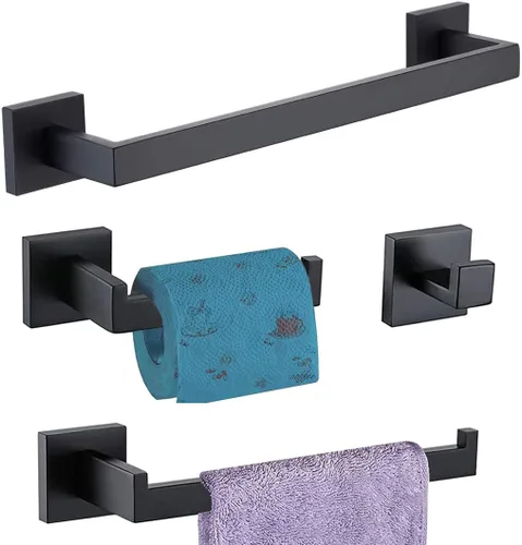 Miniatura 8 de Juego de Herrajes de Baño de 10 Piezas Níquel Cepillado Juego de Accesorios de Baño SUS304 Juego de Barras para Toallas Incluye 2 Barras