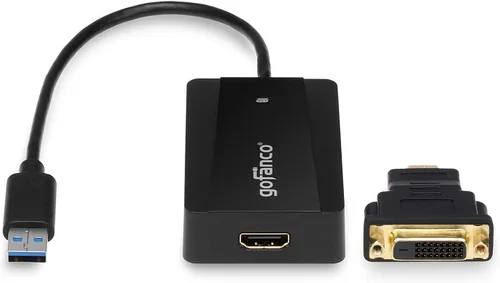 gofanco Adaptador de gráficos de video USB 3.0 a HDMI para múltiples monitores, hasta 2560 x 1440 para Windows y macOS, chip DisplayLink, incluye