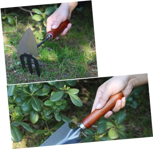 Miniatura 4 de UKCOCO 1set Mini Stoving Varnish Shovel Set Durable Iron Spade Planting Tool with Handle for Gardening for Transplanting and Cultivating Flowers 4pcs