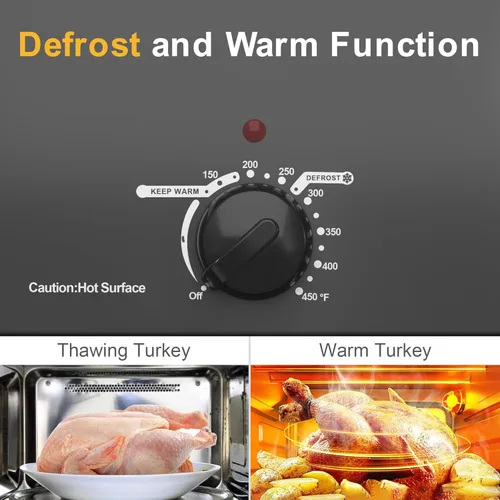 Miniatura 4 de Sunvivi Horno Tostador con Tapa de Autohilvanado, Horno Eléctrico de 20 Cuartos con Bandeja y Rejilla Extraíbles, Control de Temperatura de Rango