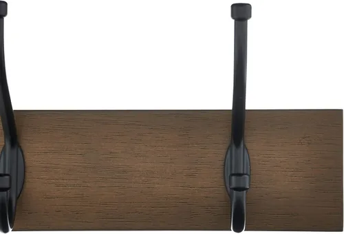 Miniatura 3 de Amazon Basics - Perchero de pared rectangular estilo casa de campo con ganchos de almacenamiento, 5 ganchos, color madera de granero Casa de campo