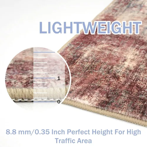 Miniatura 75 de IOHOUZE Alfombra abstracta lavable de 3 x 12 pies para pasillos, antideslizante para cocina, camino de entrada de lana sintética para interiores