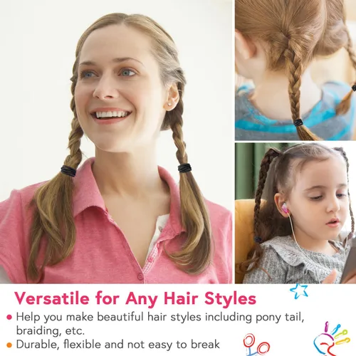 Miniatura 2 de Ligas pequeñas superelásticas para el cabello para niñas y niños pequeños, no se rompen, elásticos para coletas, coleteros para el cabello, no se