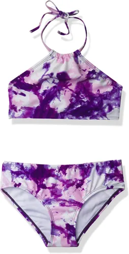 Miniatura 27 de Kanu Surf Mahina bikini halter de 2 piezas para niñas, traje de baño para playa mahina azul