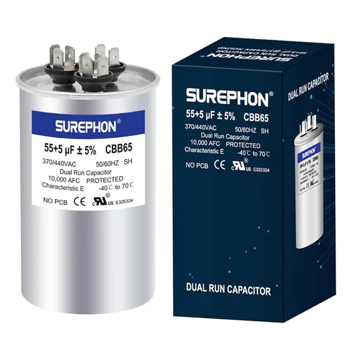 Miniatura 15 de Condensador de 5 Mfd 370V/440V Condensador de Funcionamiento y Arranque Ovalado para Motor de CA o Arranque de Ventilador y Bomba de Calor Fría