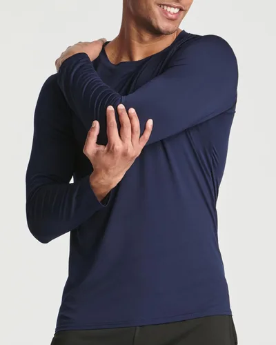Miniatura 4 de Real Essentials Paquete de 4 camiseta de compresión de manga larga para hombre para clima frío (disponible en tallas grandes y altas)