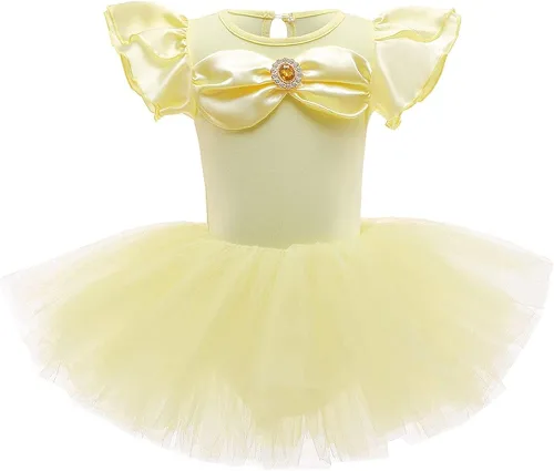 MYRISAM Leotardos de princesa para niñas, vestido de bailarina, tutú con falda de bailarina, cumpleaños, fiesta de disfraces de Halloween