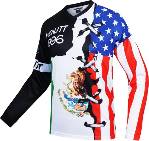 MENUTT Camiseta de ciclismo de montaña para hombre, manga larga, MTB Off-Road México, camisetas de descenso y motocross