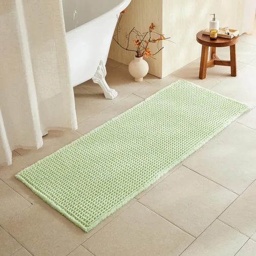 Miniatura 54 de TYUU Tapete de baño estilo gofre, tapete de baño bohemio, antideslizante, lavable, súper absorbente, de secado rápido, bonito tapete de baño