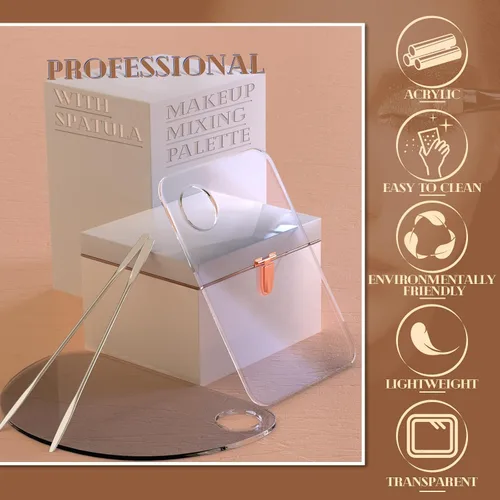 Miniatura 2 de Bandeja de mezcla cosmética de la paleta del maquillaje, paleta de mezcla del maquillaje con la espátula 4 in 2 Set Foundation Mixing Palette