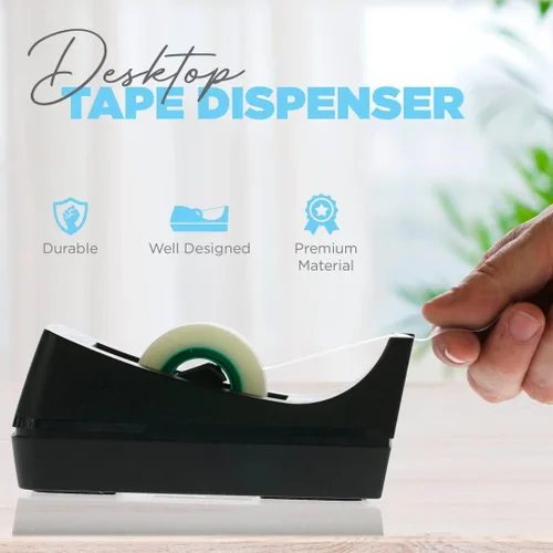 Miniatura 2 de Dispensador de cinta de escritorio – Base antideslizante – Dispensador de rollo de cinta ponderada – Perfecto para oficina, hogar y escuela