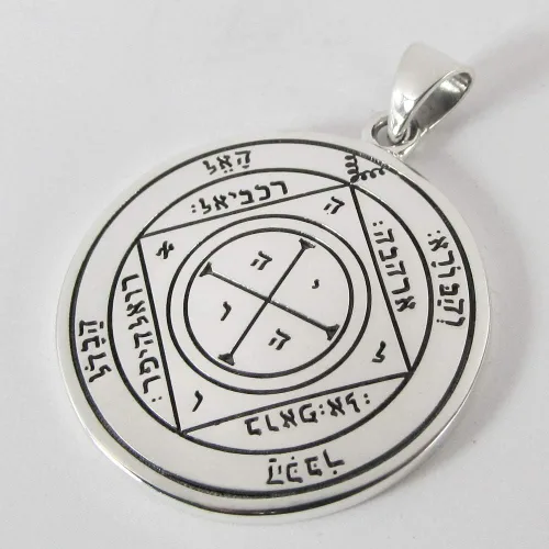 Miniatura 2 de Moonlight Mysteries Talismán de plata de ley quinto pentáculo de Saturno para protección, Metal