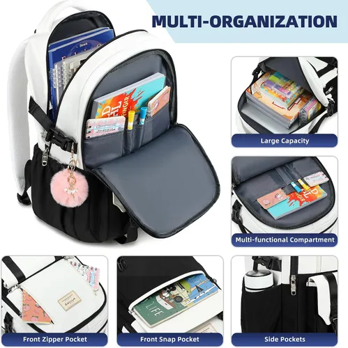Miniatura 3 de Caoroky knight Mochila de viaje para laptop para mujeres y niñas, mochila de escuela primaria y secundaria, mochilas universitarias, mochila Negro