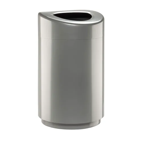 Miniatura 12 de Safco Bote de basura con tapa abierta, 14 galones de acero inoxidable moderno para uso en interiores, color plateado