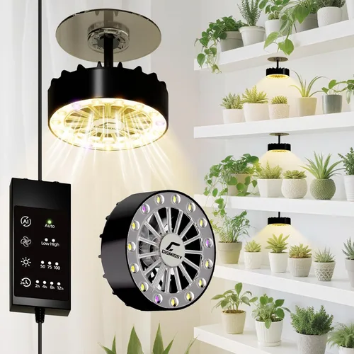 Miniatura 9 de Luz LED de crecimiento de espectro completo con ventilador de enfriamiento integrado, luces de plantas con clip para plantas