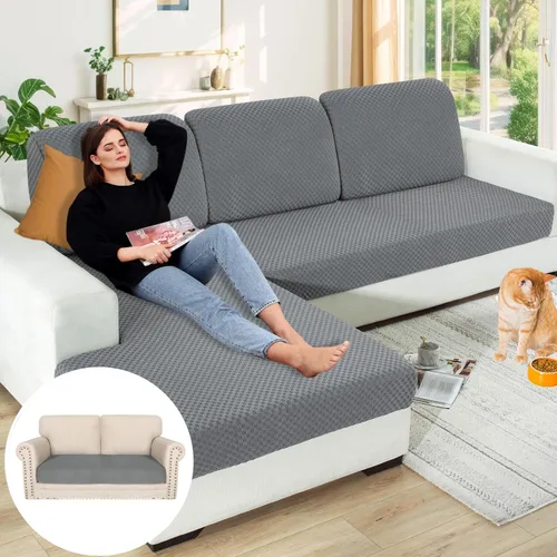 Miniatura 77 de YEMYHOM 【Liquidación】 Fundas Elásticas para Cojines de 1 Pieza, Fundas de Cojín de Asiento para Sofá y Silla, Funda Suave de Sofá de Repuesto