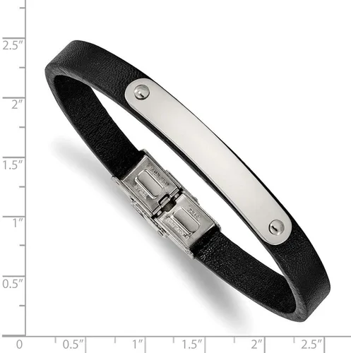 Miniatura 3 de Pulsera de identificación de acero inoxidable macizo para hombre de 8,5 pulgadas (ancho 0.276in)