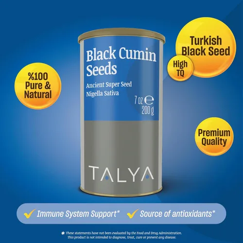 Miniatura 3 de TALYA Semillas de comino negro, 7 oz (200 g) – Semilla antigua de alta calidad, Nigella Sativa, apoyo inmunológico, alta timoquinona, sin gluten