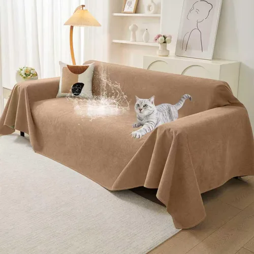 Miniatura 13 de Warmstar Couch Protector from Cat Claws, Waterproof Couch Cover Anti Slip,Couch Cover 3 Cushion Sofa Washable,Anti-Scratch Pet Sofa Cover Heavy Beige