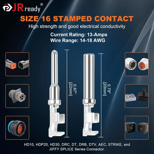 Miniatura 3 de JRready DW1009 Kit de conectores Deutsch, conectores DT grises de 2, 3, 4, 6, 8 y 12 pines, tamaño 16 contactos formados con sello (14-18AWG)