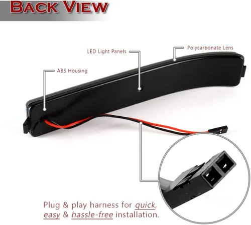 Miniatura 3 de Q1-TECH, lente ahumada dinámica ámbar LED espejo lateral luz intermitente compatible con Ford F-150 2009-2014, 2010 2011 2012 2013, luces LED
