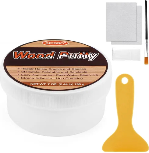 Miniatura 8 de SEISSO Masilla para Madera, Masilla de Nuez para Molduras, Masilla para Madera Pintable, Teñible, Masilla para Madera a Base de Agua para Nogal