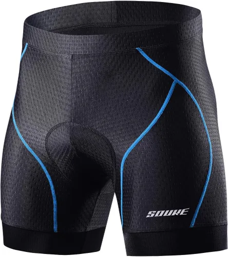 Souke Sports Mens Cycling Underwear Shorts 4D Padded Bike Bicycle MTB Liner Shorts with Anti-Slip Leg Grips