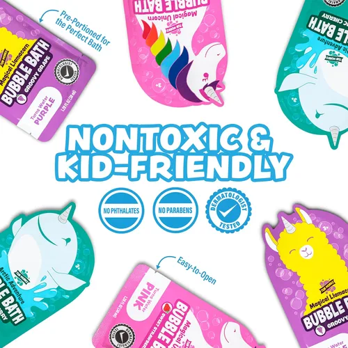 Miniatura 6 de Tub Works® Baño de Burbujas Mágico para Niños, Paquete Variado de 12 Crea Agua Colorida y Toneladas de Burbujas de Espuma para el Baño No Tóxico