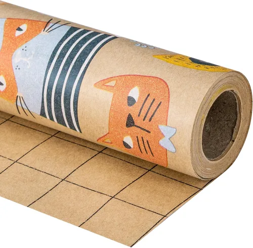 Miniatura 9 de RUSPEPA Rollo de papel de regalo Kraft, mini rollo, diseño de cactus para todas las ocasiones, 17 pulgadas x 32.8 pies