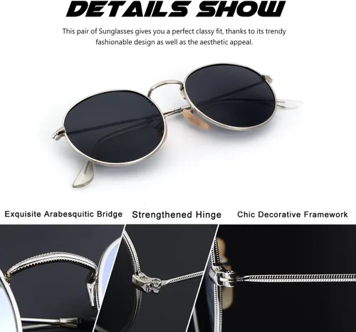 Miniatura 53 de CGID Gafas de sol unisex polarizadas redondas E01 Lennon