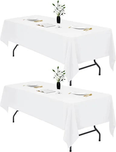 Miniatura 17 de IVAPUPU 2 manteles rectangulares color negro para mesa rectangular de 60 x 102 pulgadas, impermeables, lavables, resistentes a las arrugas