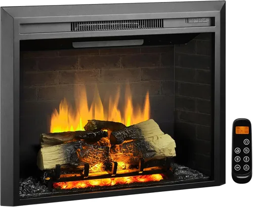 LegendFlame Carl - Chimenea eléctrica de 30 pulgadas de ancho (EF263), calentador de chimenea 750/1500W, sonido crepitante de fuego, control remoto..