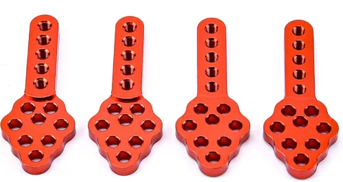Miniatura 5 de Amortiguador de metal CNC para coche RC Axial SCX10 90046 D90 D110 con soporte ajustable de altura y ángulo para coche oruga RC (Rojo)