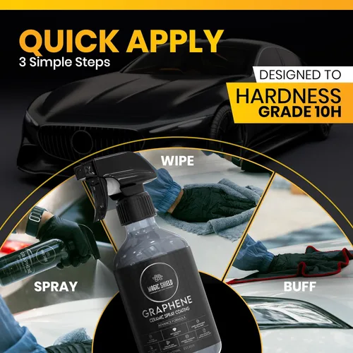 Miniatura 3 de Magic Shield Recubrimiento en aerosol de cerámica de grafeno - ¡DURA MUCHO MÁS! Rápido y fácil para coches, motocicletas, barcos y más - Sellador
