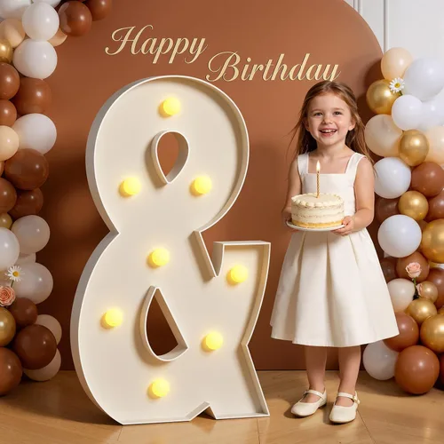 Miniatura 102 de Números de marquesina de 4 pies de alto, 4 pies de alto, números grandes iluminados 0 para 30, 40, 50, 60, decoración de fiesta de cumpleaños