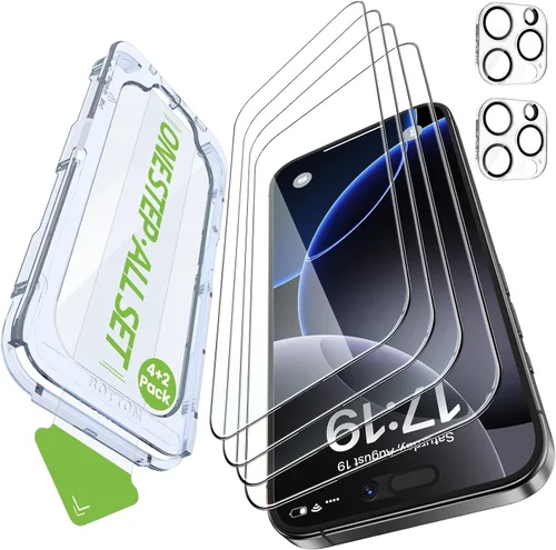 Miniatura 12 de iGluz Paquete de 4+2 protectores de pantalla de privacidad para iPhone 13 Pro Max con protector de lente de cámara de 6.7 pulgadas, 9H + vidrio