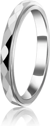 Nanafast Anillos de ansiedad de acero de titanio de 0.118 pulgadas para mujeres y hombres, anillos multifacéticos para ansiedad, anillos giratorios