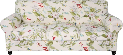 Miniatura 27 de SearchI Funda elástica para sofá con estampado, Fundas para sofá con diseño floral, 2 piezas de funda elástica para sillón con funda de cojín