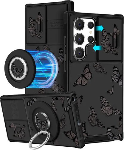 Miniatura 71 de Funermei Funda para teléfono Samsung Galaxy A15 5G - [2 en 1] Funda para teléfono de mujeres lindas chicas, diseño femenino de mariposa negra