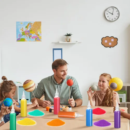 Miniatura 7 de Libima 12 botellas de arena de color arena de 9 onzas para niños, kit de manualidades para dibujar cajas de arena de boda, decoración
