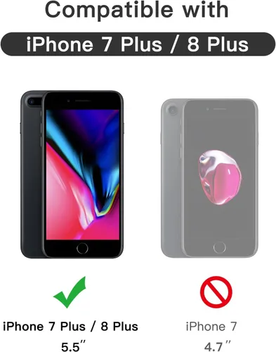 Miniatura 3 de JETech Protector de pantalla de cobertura completa para iPhone 8 Plus/7 Plus de 5.5 pulgadas, película de vidrio templado con borde negro