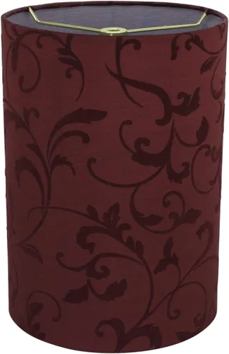 Miniatura 2 de Aspen Creative 31269A Pantalla de lámpara Transitional en forma de tambor (cilindro) con ajuste Spider Fitter en estampado de flocado rojo, 8