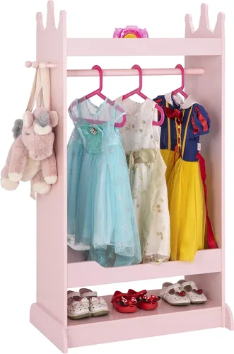 Miniatura 9 de UTEX Almacenamiento de Disfraces para Niños con Espejo, Guardarropa de Disfraces para Niños, Armario Colgante Abierto, Closet de Almacenamiento