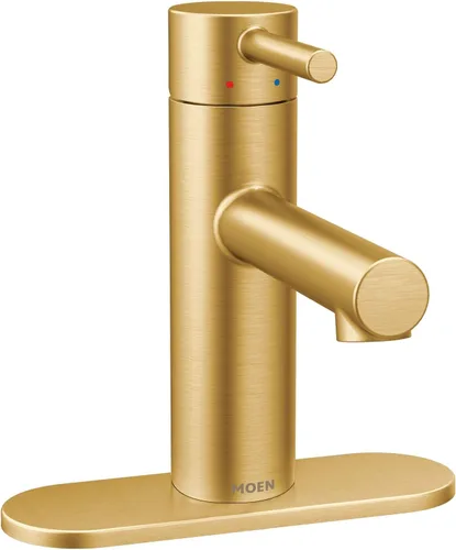 Miniatura 6 de Moen Align Grifo de Baño Moderno de Una Manija Oro Cepillado con Conjunto de Drenaje y Placa de Cubierta Opcional, Grifo de Lavabo de Baño de Un