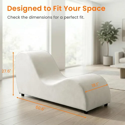 Miniatura 2 de ijuicy Silla ergonómica de terciopelo para yoga, tumbona de yoga para interiores y fitness, compacta de 60 x 18 x 27 pulgadas, reclinable